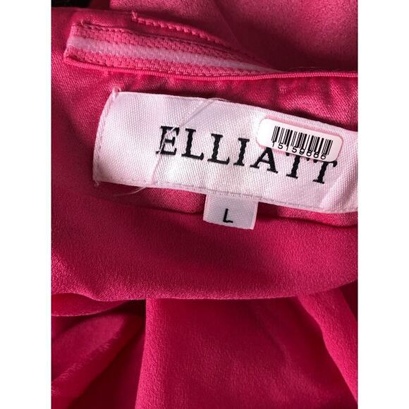 Elliat Emani Dress Sleeveless Strapless Sheath Mini Satin Fuchsia Pink Large - Picture 8 of 10